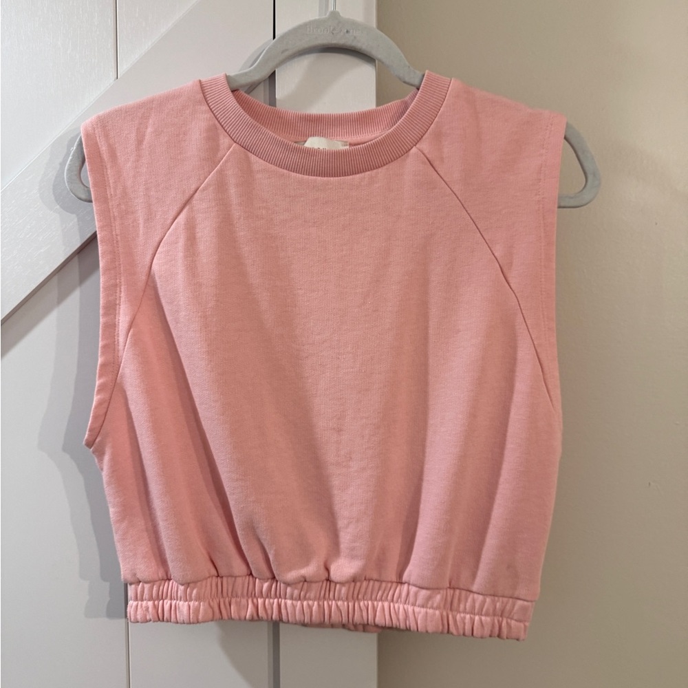 Topshop sleeveless crewneck raglan crop top